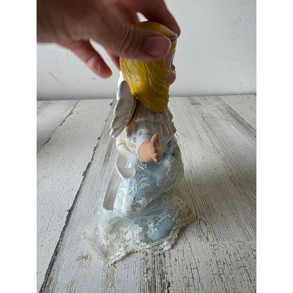 Mini ceramic angel tree topper cherub Xmas decor - Picture 3 of 7